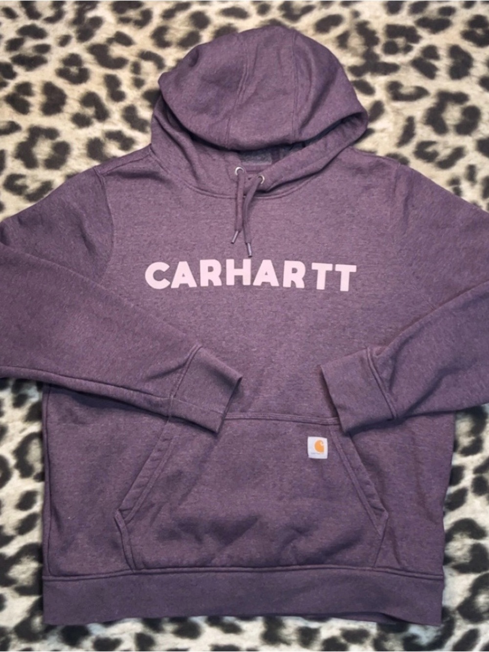 Carhartt Purple Pullover Hoodie with Pink Logo